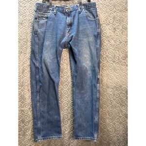 Wrangler Men's Blue Denim Jeans‎ Vintage Style Work Utility Casual Wear 38x30